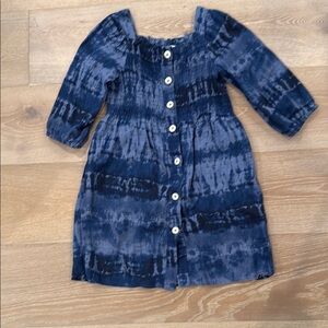 Blue Tie-Dye Kids Dress